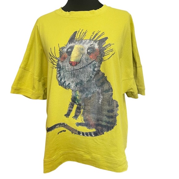 Buykud Women's Animal Print Loose Casual Short Sleeve Tee with Cat Print - Picture 5 of 11